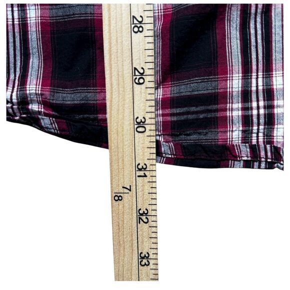 Harley Davidson Plaid Button Up Shirt Men XL Red Black Short Sleeve Skull Logo - Picture 11 of 11